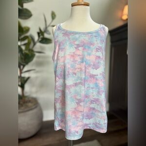 Joe Fresh Multicolor Camouflage Tank Top Girls Large 10/12 built in bra